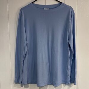 J.Jill Long Sleeve Crewneck Top | Soft Stretch Modal Cotton Blue | Size XL